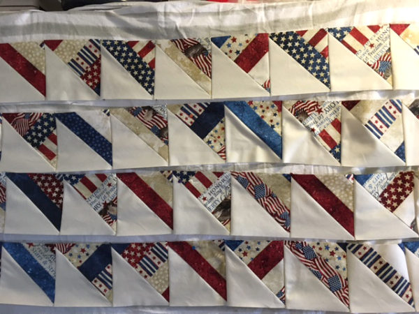 Hi All, I am working on a patriotic quilt this week. The photos show some of it on my flannel &#8216